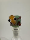 Handcrafted 14mm glass bowl piece featuring a vibrant frog design, perfect for adding style to your smoking setup.