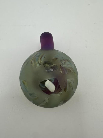 Danny W Glass Pendant - Sandblasted Mushroom Over Layed Chaos Tech w/ Opal Encasement