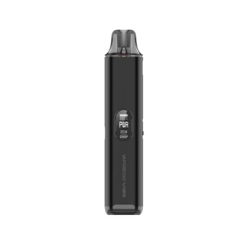 Vaporesso Vibe Pod Kit in sleek black design, featuring Dual Mesh technology for enhanced flavor and longevity.