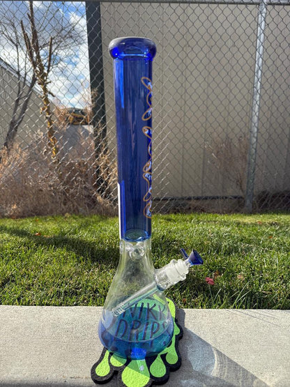 MAV Glass 18" Beaker 14mm 90° - Ink Blue Koi