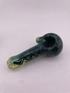 Brando Glass Hand Pipe - UV Accented Green Line Work