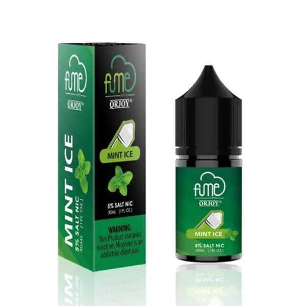 FUME Salt Nic Mint Ice e-liquid, 5% nicotine, featuring mint flavor and a sleek design for vaping enthusiasts.