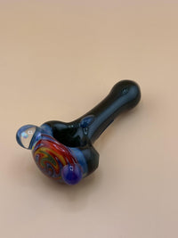 Highgrade Glass Rainbow Wig Wag Spoon w/ Opal