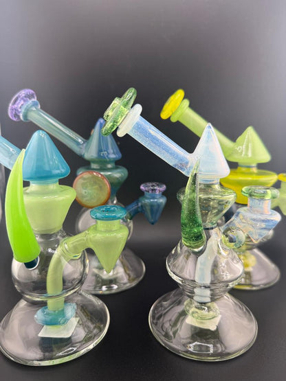 Mank Glass Multi Colored Horn Banger Hanger 10mm 90°