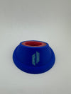 Puffco Peak Pro glass stand in blue color showcasing a stylish design for displaying glass attachments securely.