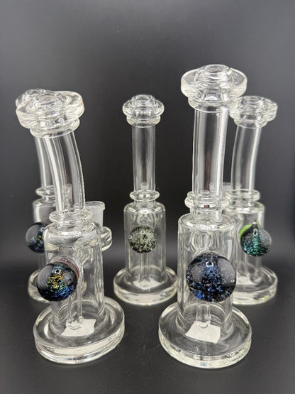Crondo Glass Clear Banger Hanger w/ Dichro Marble 14mm 90°