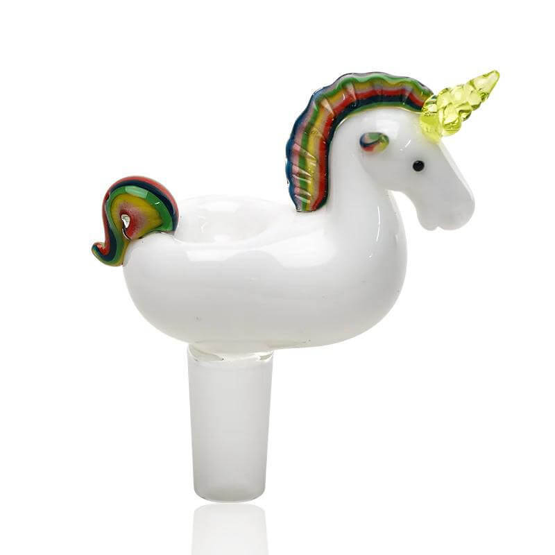 Empire Glassworks 14mm Unicorn Slide with colorful mane, a whimsical design for elevating smoking experiences.