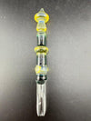 Brando Glass Dab Tool - Mushroom Topped & Cold Worked Tip Yellow Blue & Green