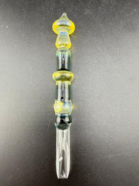Brando Glass Dab Tool - Mushroom Topped & Cold Worked Tip Yellow Blue & Green