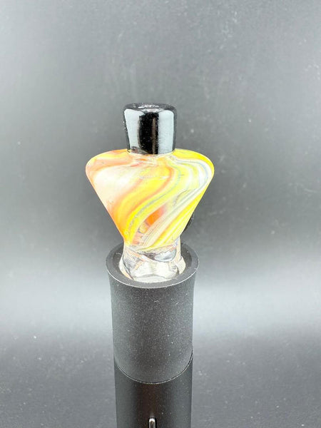 Paulson Pieces Puffco Pivot Glass Replacement Top W/ Auto Spinning Pearl Feature - Rasta Cone