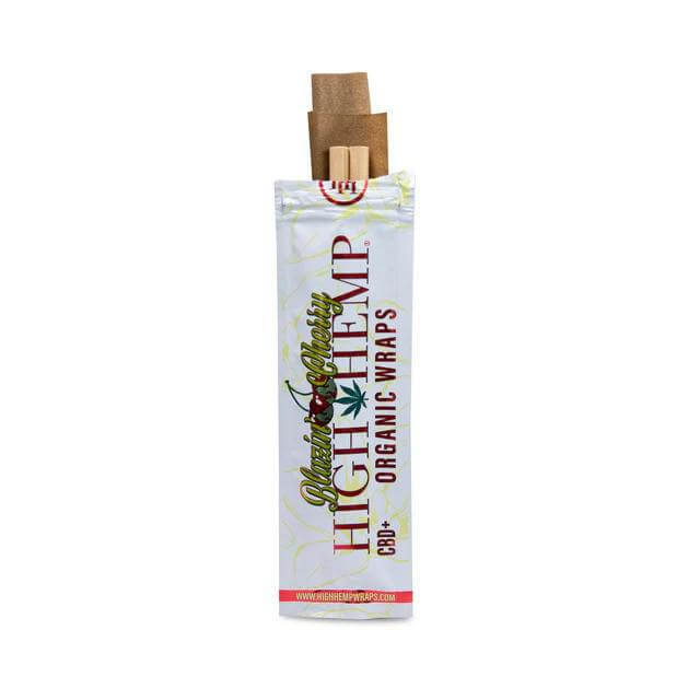 High Hemp Organic Wraps 2pc, tobacco-free herbal smoking wraps packaging with a smooth, flavorful experience.