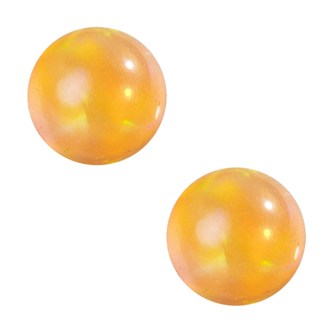 MJ Arsenal Opal Terp Pearls - 4mm ( Coming Soon ) - Close-up of two orange opal pearls for dabbing.