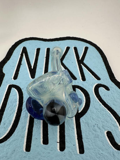 Pugsley Glass Sherlock Pipe - Blue Mini w/ Cloud Attachment