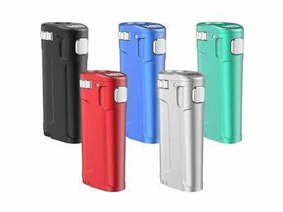 Yocan UNI Twist 510 Battery in various colors including black, red, blue, silver, and green for universal compatibility.