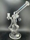 Highgrade Glass Recycler - Clear Rig Opal Marble Attachment & Sacred Geometry Bake ons 14mm 90°