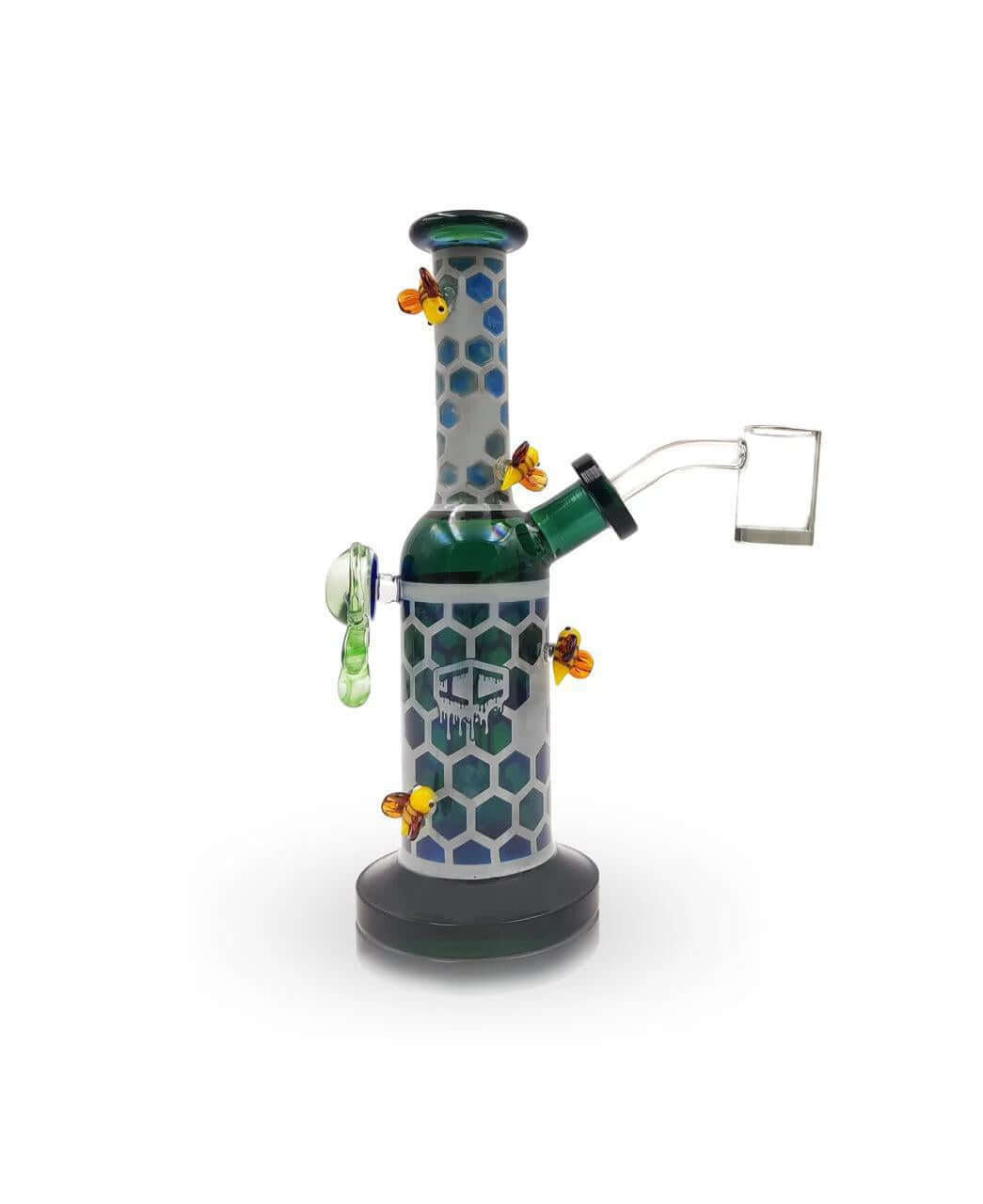 IC Glass Fumed Honeycomb Rig with Honeybees