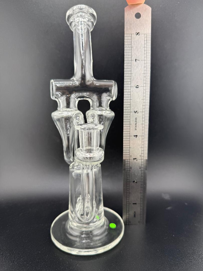 Domer Glass Clear  10mm Recycler That Looks Expensive Spokane Washington Domer double Facing Front Ruler Comparison