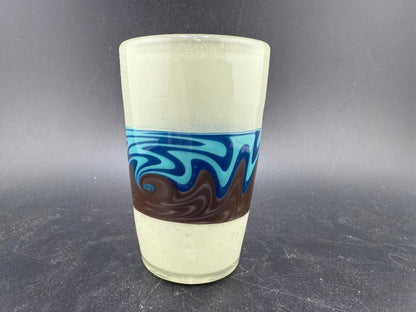 Unknown Artist Shot Glass - CFL Wig Wag Blue & Brown