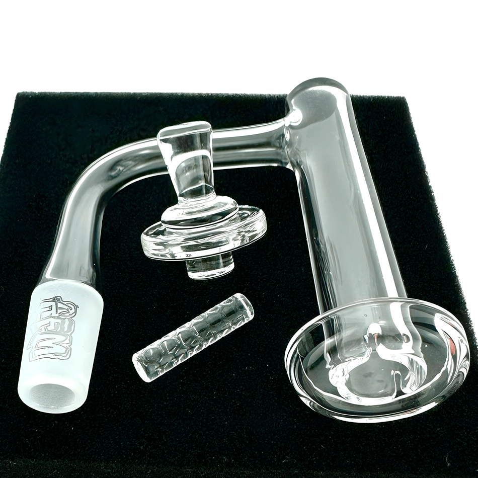 AFM Milky Way Quartz Dab Banger Set with tower spinner banger and spaceship cap for optimal dabbing performance.