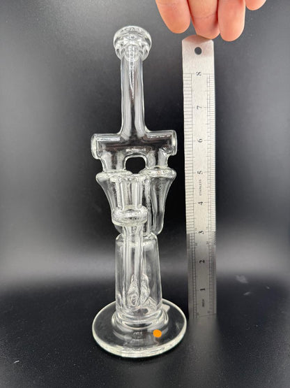 Domer Glass Clear  10mm Recycler That Looks Expensive Spokane Washington Domer double Facing Forward Ruler Comparison Orange tag