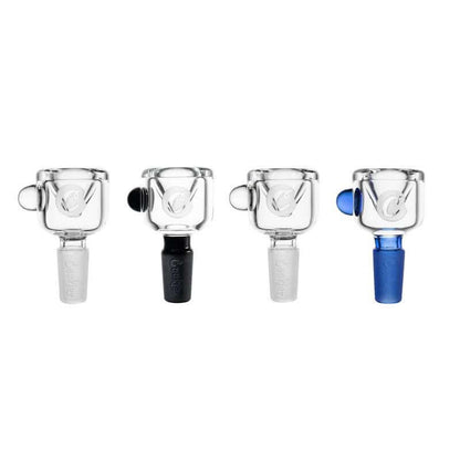 Cookies Classic Bowl variety set featuring hand-blown borosilicate glass bowl pieces in clear, black, white, and blue.