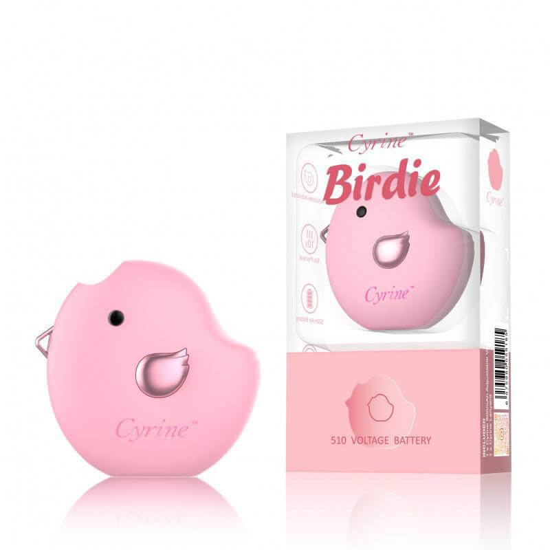 Cyrine Birdie 510 battery in pink, compact design with packaging, ideal for 510 thread cartridges.