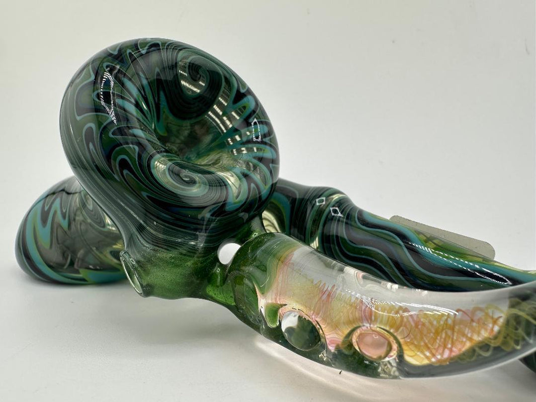 Brando Glass Dry Pipe -  Side Car W Horns