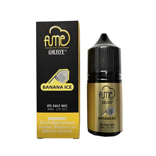 FUME Salt Nic e-liquid Banana Ice, 5% nicotine, 30ml bottle, for intense and flavorful vaping experience.