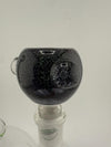 14mm Glass Distractions Bowl Piece, designed with black and sparkly glass for enhanced smoking experience.