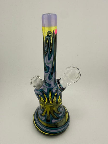 Highgrade Glass Heady Grommet Mini Tube 10mm 45° Teal Green UV