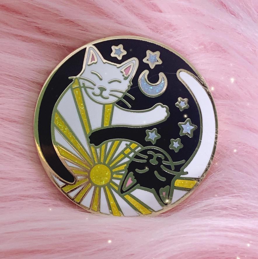 Wildflower Co. Ying & Yang Cat Enamel Pin