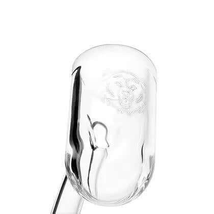 Bear Quartz 25mm Round Bottom Quartz Banger for dabbing, featuring a clear design and beveled top.