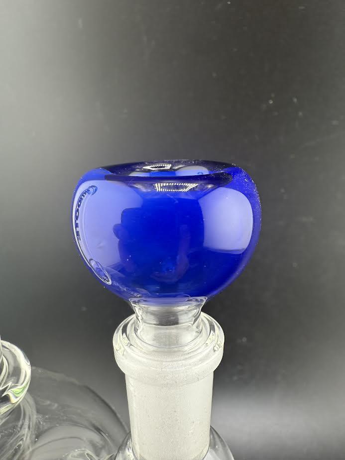 High-quality blue 14mm bowl piece showing smooth design for efficient use, ideal for various compatible devices.