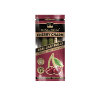 King Palm Cherry Charm 2pc Rollies pack, infused with cherry flavor, featuring all-natural hemp wraps.