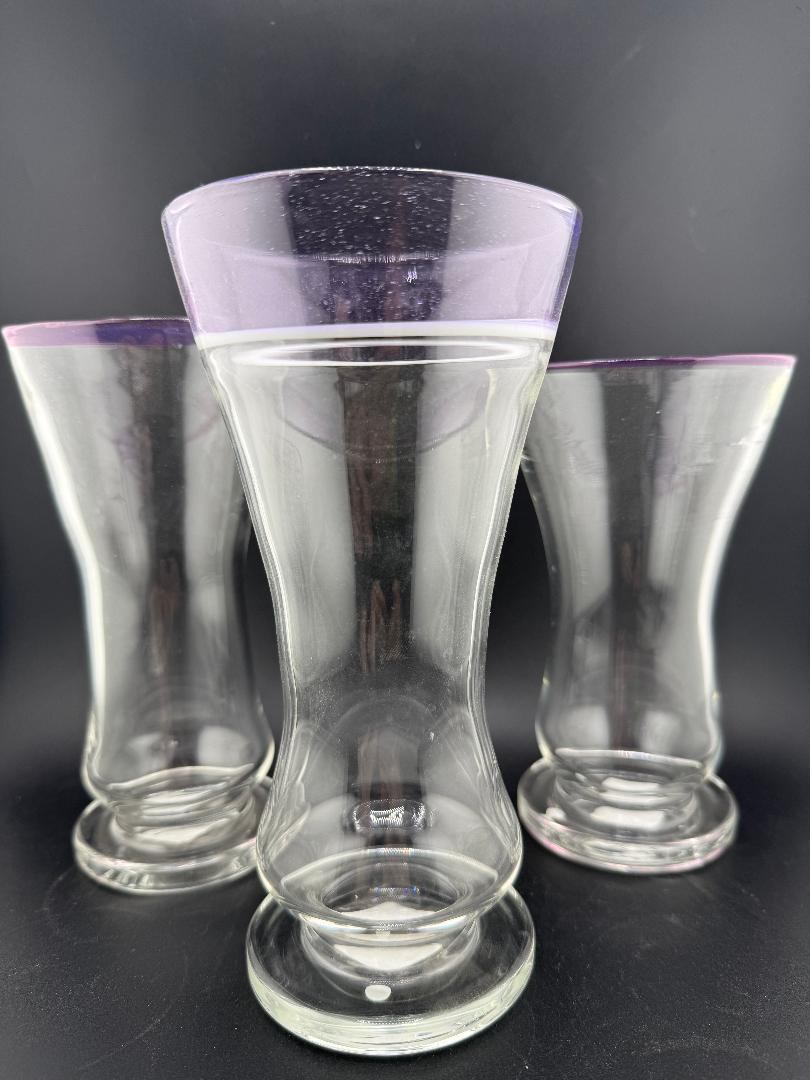 Mank Glass Cup / Pilsner- Purple Lip Wrap
