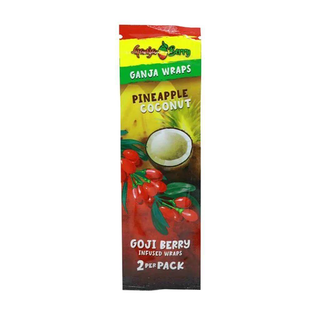 Ganja Berry Pineapple Coconut Goji Berry Infused Wraps 2-pack with vibrant flavors and natural ingredients.