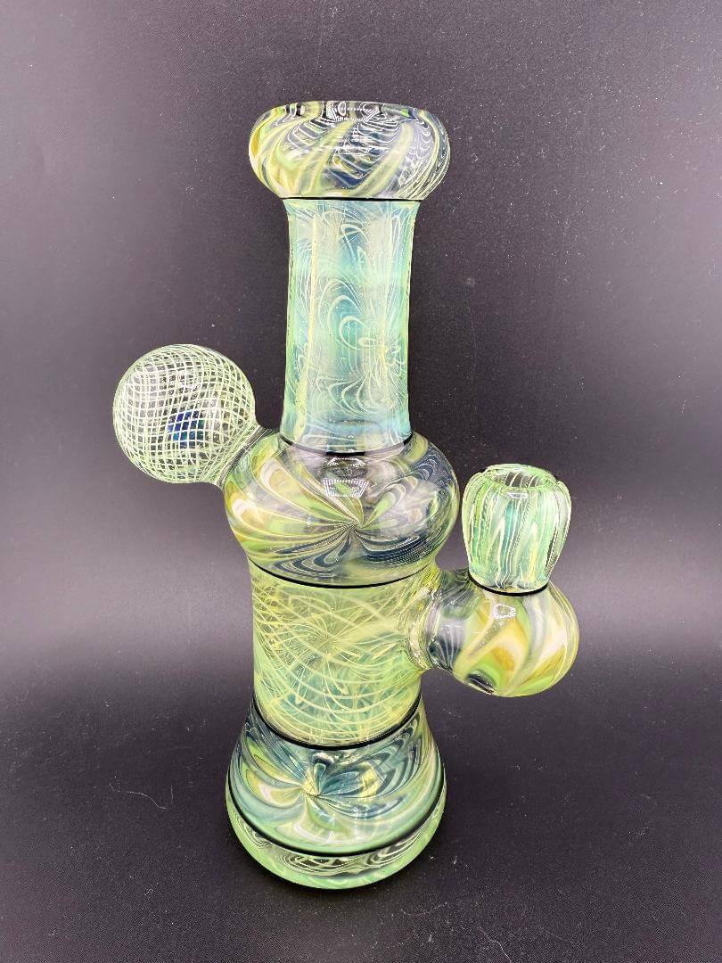 Sir Rigs Sir Pyro Glass Green Caged Opal Rig 10mm 90° – Nikk Drips