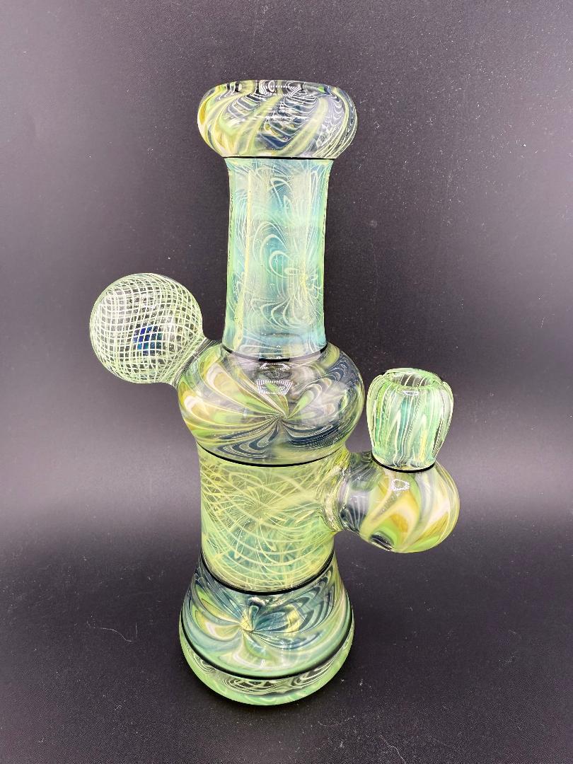 Sir Pyro Glass Green Caged Opal Rig 10mm 90°
