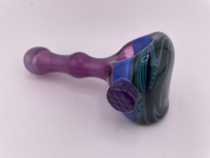 Highgrade Glass Dry Pipe - Full Color w/ Reversal Wig Wag Cap