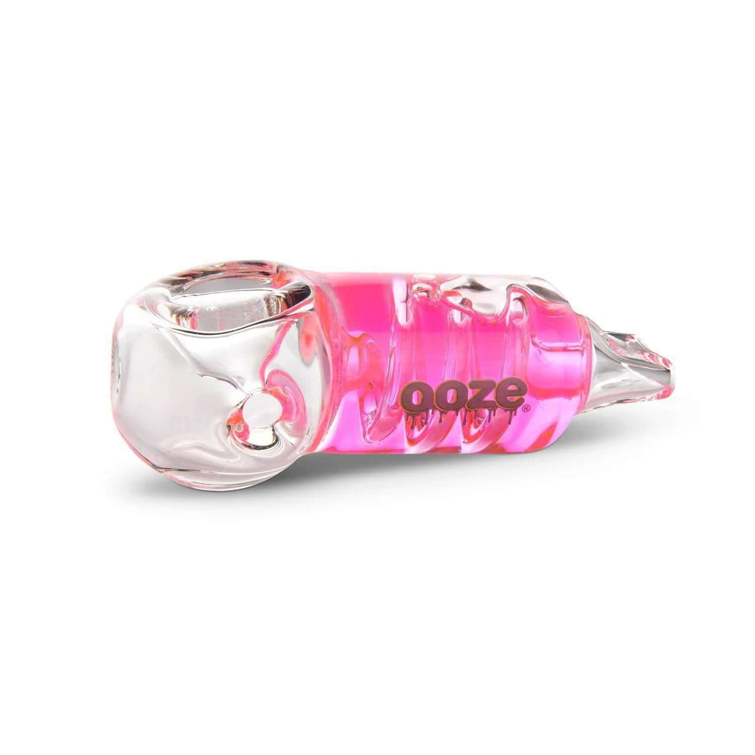 Ooze Cryo Freezable Glycerin Glass Hand Pipe in pink, designed for smooth and cool smoking sessions.