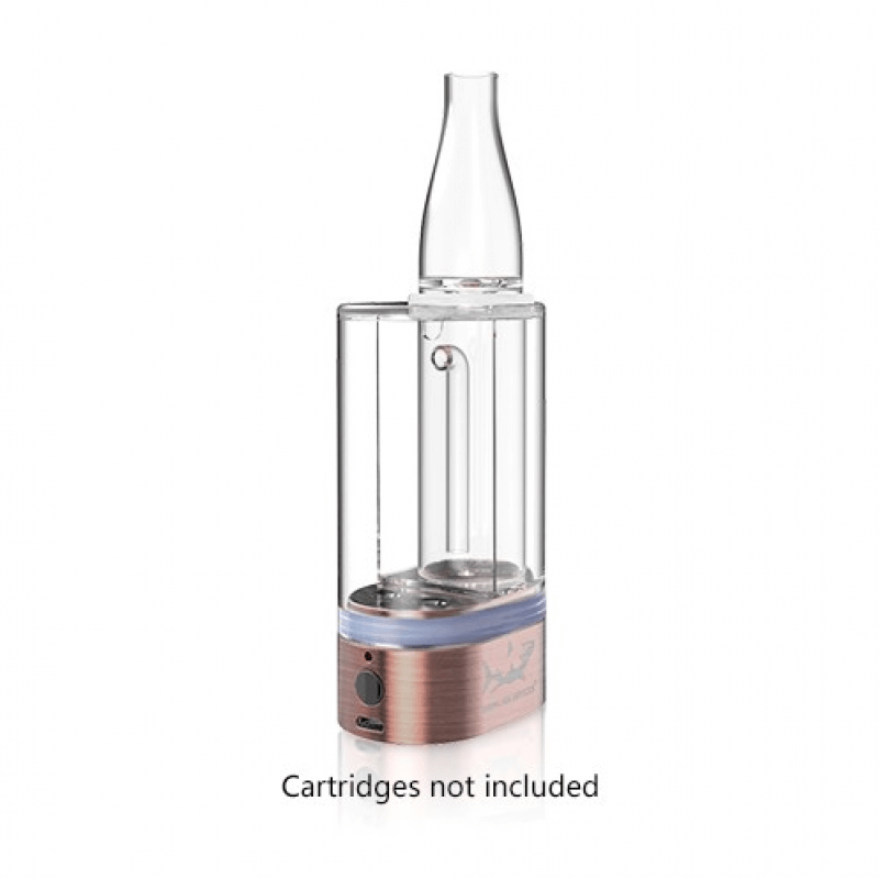 Hamilton Devices PS1 2-in-1 vape cartridge and concentrate bubbler with transparent design, cartridges not included.