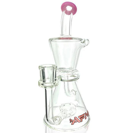 AFM Glass 8.5" Hour Glass Clear Recycler Dab Rig T521 14mm 90°