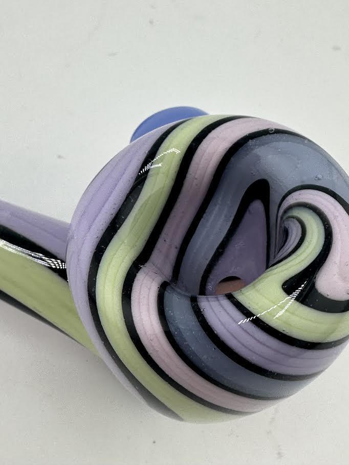 High Grade Glass Gandalf Pipe - Line Worked