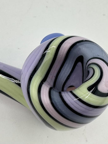 High Grade Glass Gandalf Pipe - Line Worked