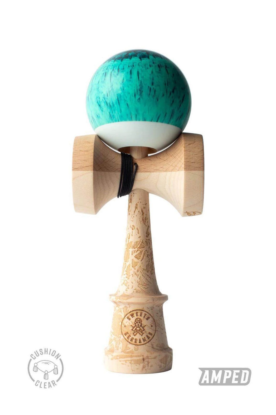 Sweets Kendama Brandon Meyer Amped Pro Model featuring blue-green tama and maple ken, designed for professional play.