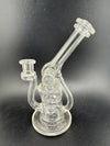 Clear handblown glass piece with 10mm joint and 90° angle, designed for upright rigs and stability. Domer Double That Looks Expensive