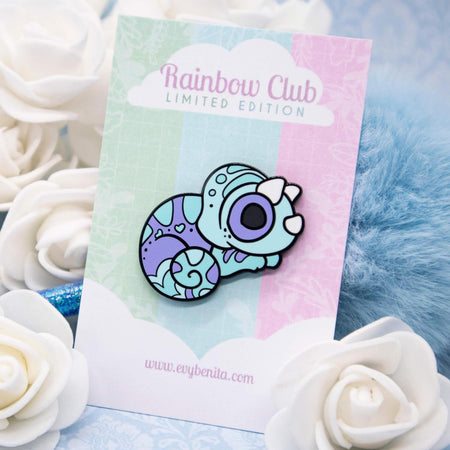Evy Benita Enamel Pin - Rainbow Club Chameleon