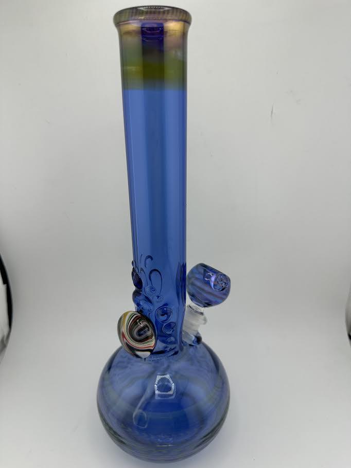 JP Killman Glass Flower Beaker - Classic Cobalt Fume 14mm