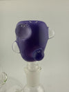 Crondo Glass Full Color Bowl Piece in vibrant purple with detailed bubbles, designed for style and functionality.