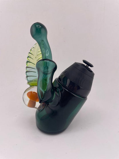 Brando Glass Puffco Proxy Glass - Teal Sherlock w/ Leaf & Mushroom Marble Attachment